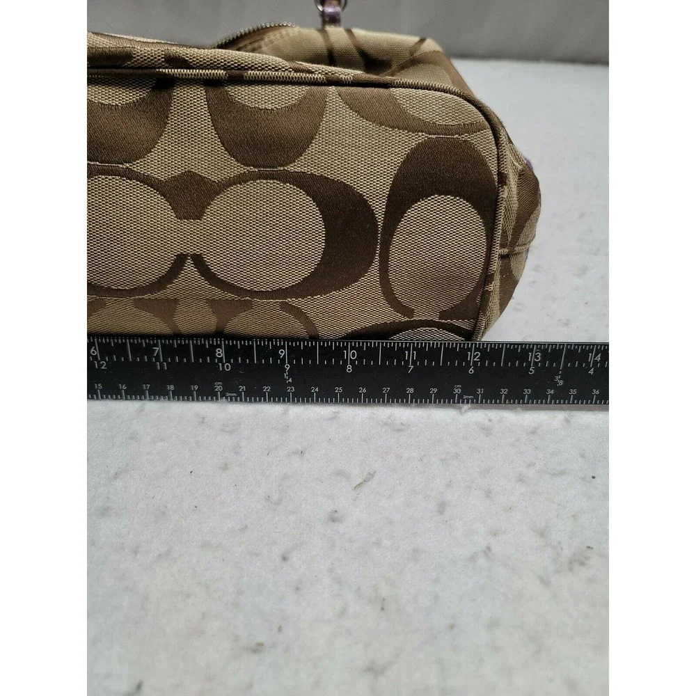 Coach Signature Canvas Shoulder Bag in Lavender Trim
